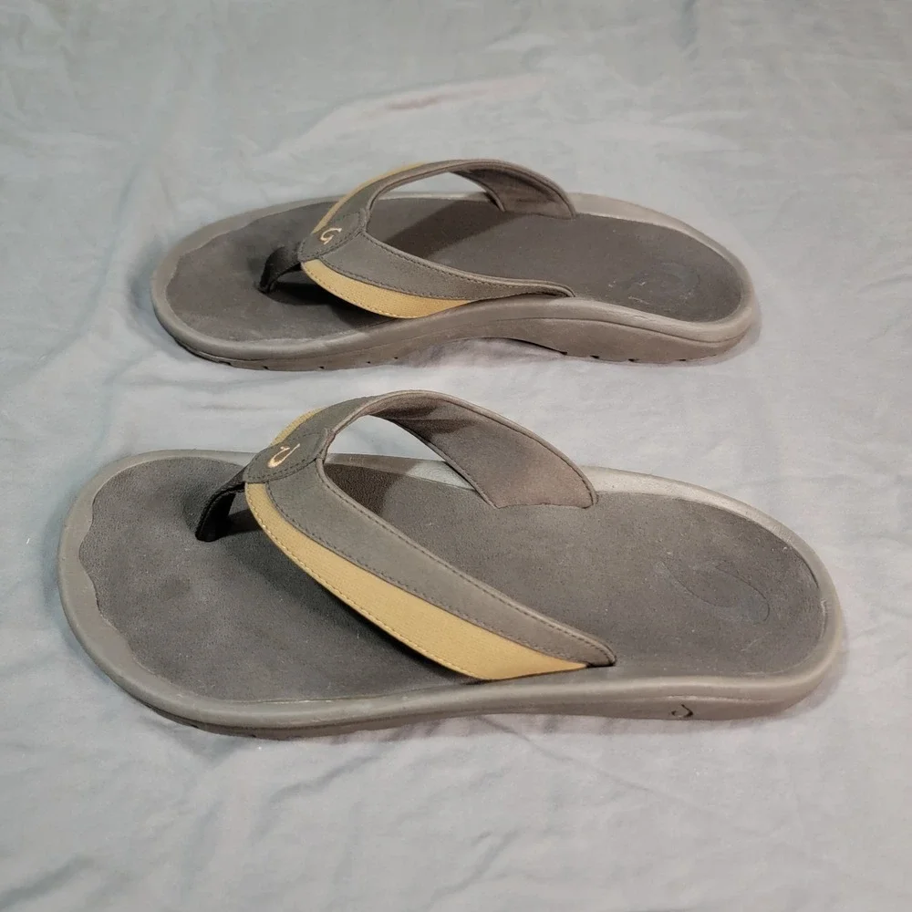 Olukai Ohana Sandals Thong Flip Flop Dark Java Ray Brown Mens Size 13